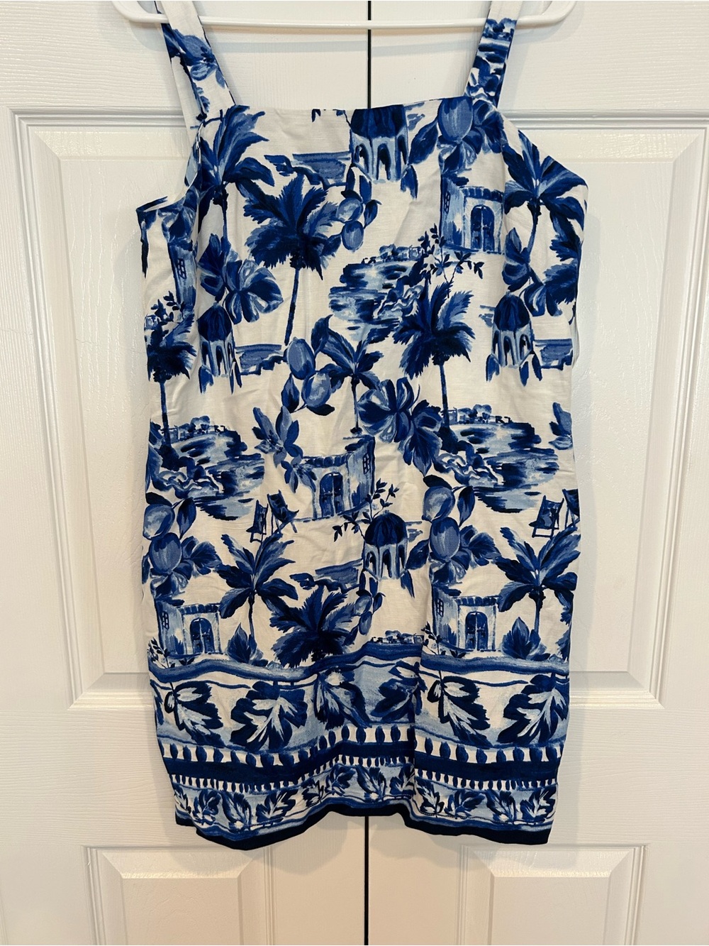 LOFT Blue and White Tropical Sundress